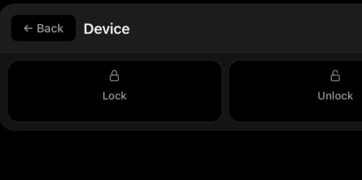 Device tools: Lock, Unlock, Press Button