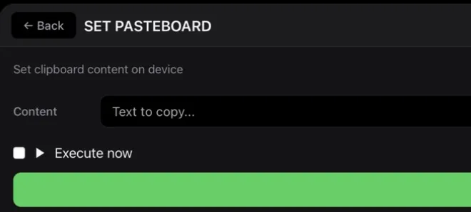 Set Pasteboard form with a content field