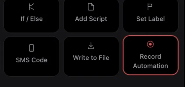 Record Automation tile switched on in the Automation Studio toolbox