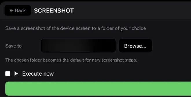 Screenshot form with a save-to folder, path blurred